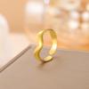 Teamer Minimalist Irregular Wave Open Ring for Women Girls Stainless Steel Geometric Adjustable Finger Ring Jewelry Wholesale