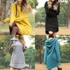 Cozy Womens Winter Long Sleeve Tunic Tops Pullover Hoodie Dress In Six Colors