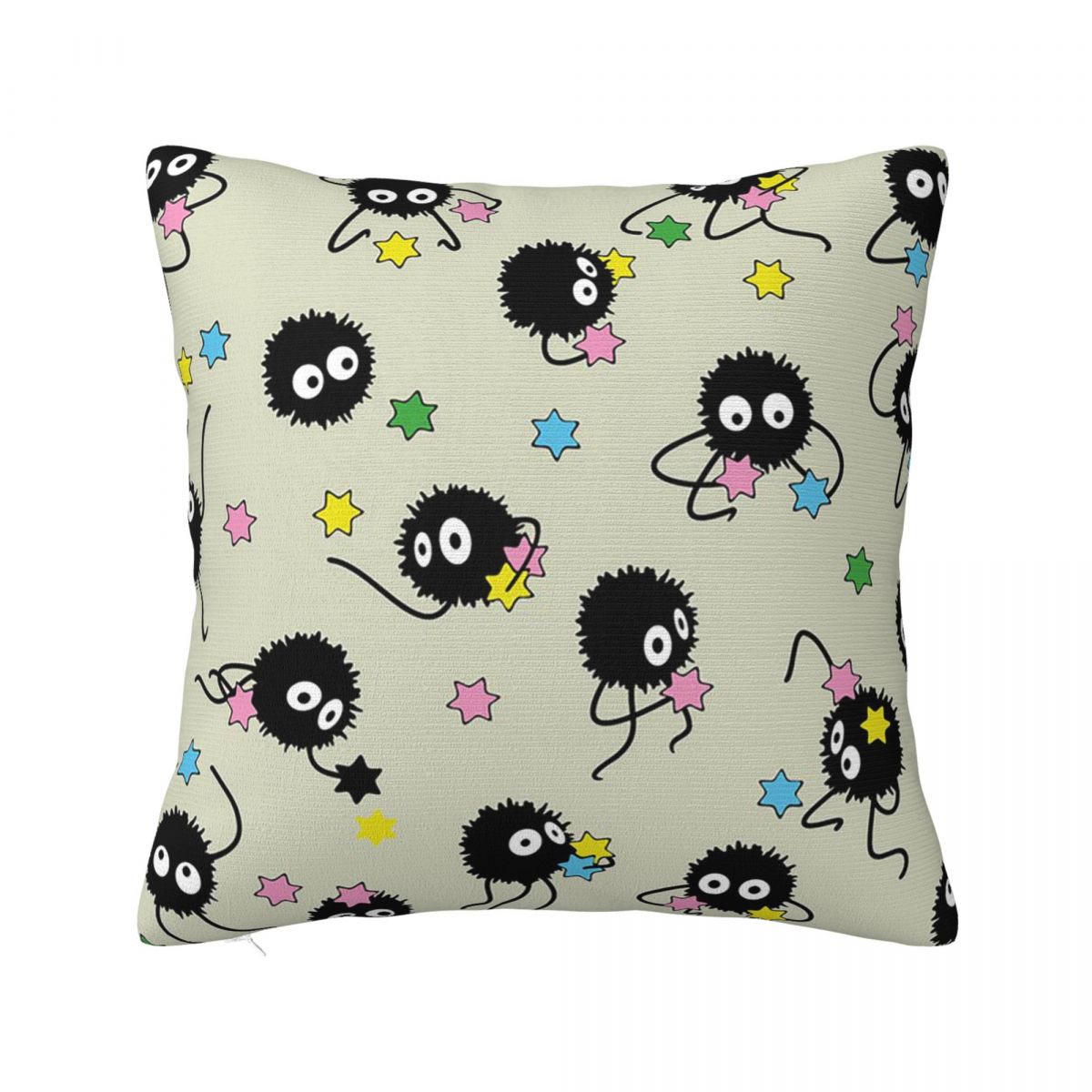 Cute Dust Soot Sprites Fairydust Square Pillowcase Cushion Cover Pillow Case Throw Pillow Cover for Home Sofa Living Room 12x12Inch