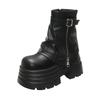 Fashion Comemore 10cm Height Increase Ankle Boots for Women Autumn Platform Punk Style Motorcycle Botines High Heel Western Botas Female