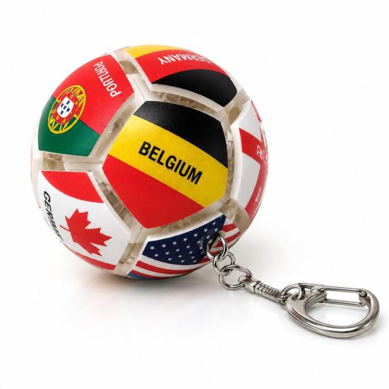 Keychain Pendant Mini Football Shape Team Logo Keychain Portable Decompression