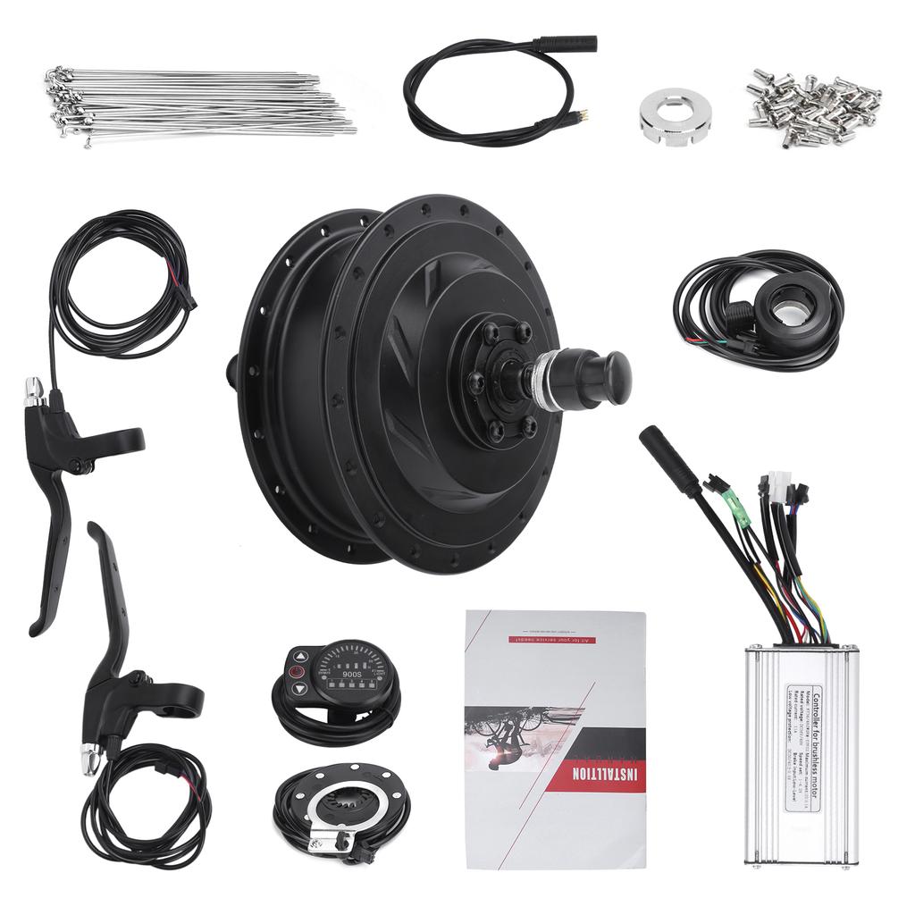 36V 500W Rear Wheel Hub Motor Electric Bicycle Conversion Kit with KT‑900S Display Meter for 12G Wheel