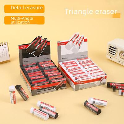 4B Black & White Triangle Eraser Set - Soft, Low Crumbs, Perfect for Art & Exams