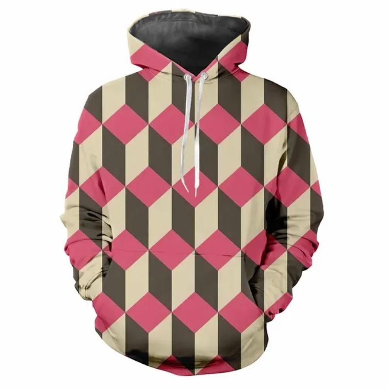 

3D Printed Color Plaid Geometric Pattern Men s Fashion Casual Hip Hop Personalized Hoodie Neutral Retro Oversized Sweatshirt 6XL