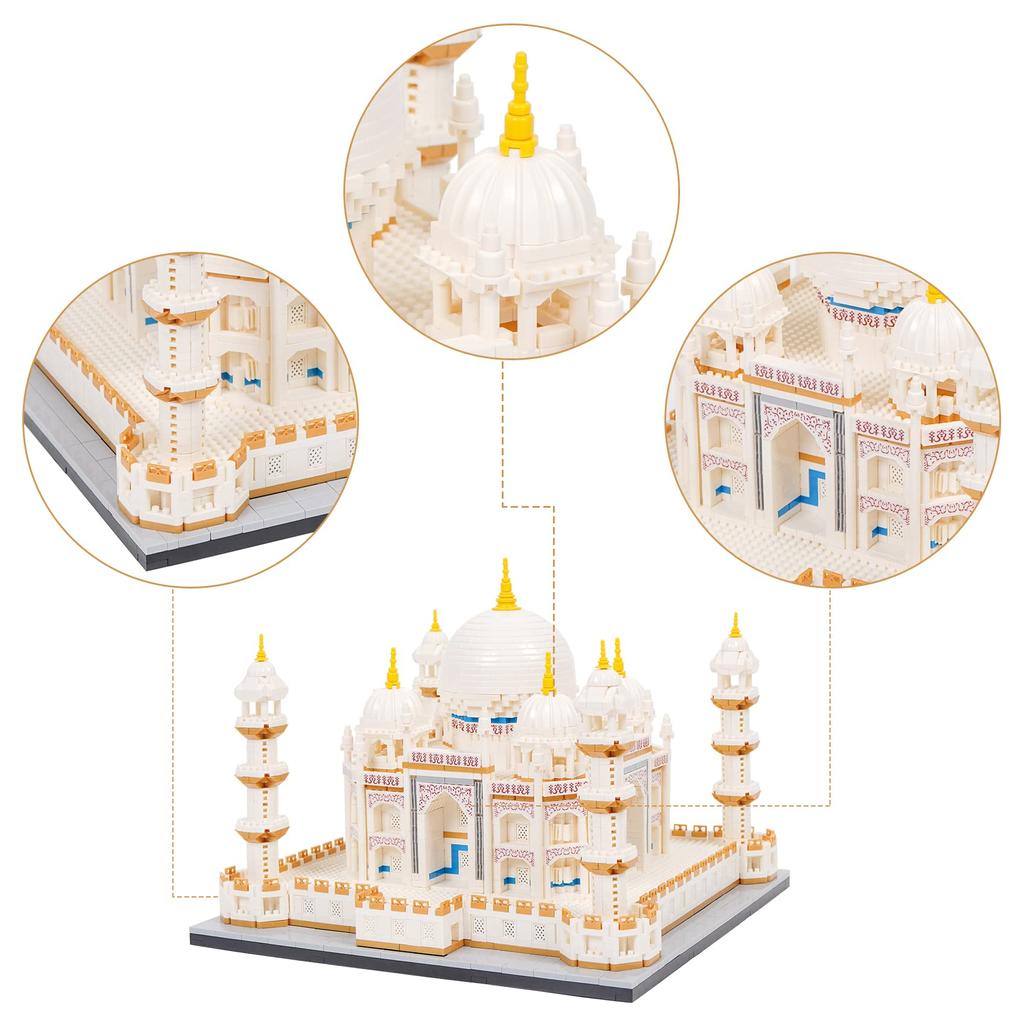 LULUFUN Mikroblock Bauen 3D Erwachsenen Innenraum Zeit Beliebtes Hobby Spielzeug, Puzzle, Schloss, Geschenk, Montage, Killer, (Taj Mahal)