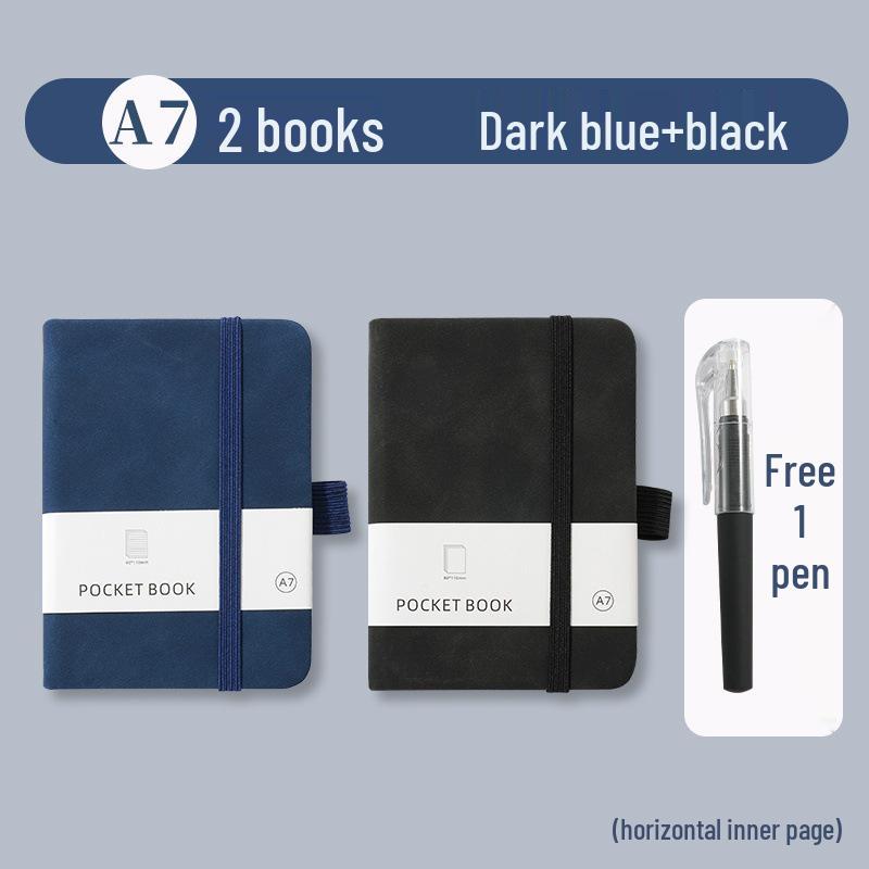 A7 Portable Leather Pocket Notebook with Elastic Band