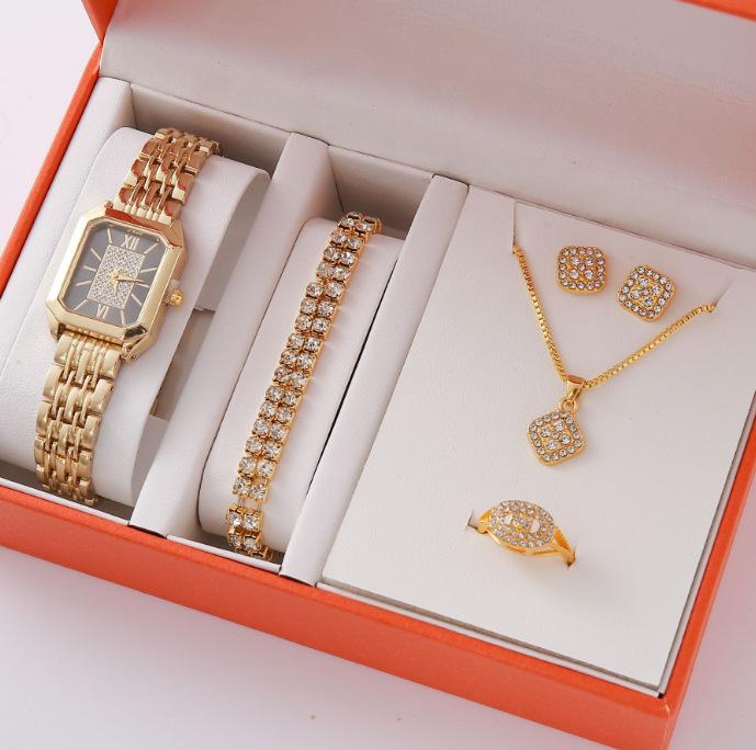 New Light Luxury Steel Belt Women'S Watch Female Student Fashion Square Quartz Watch Bracelet Watch