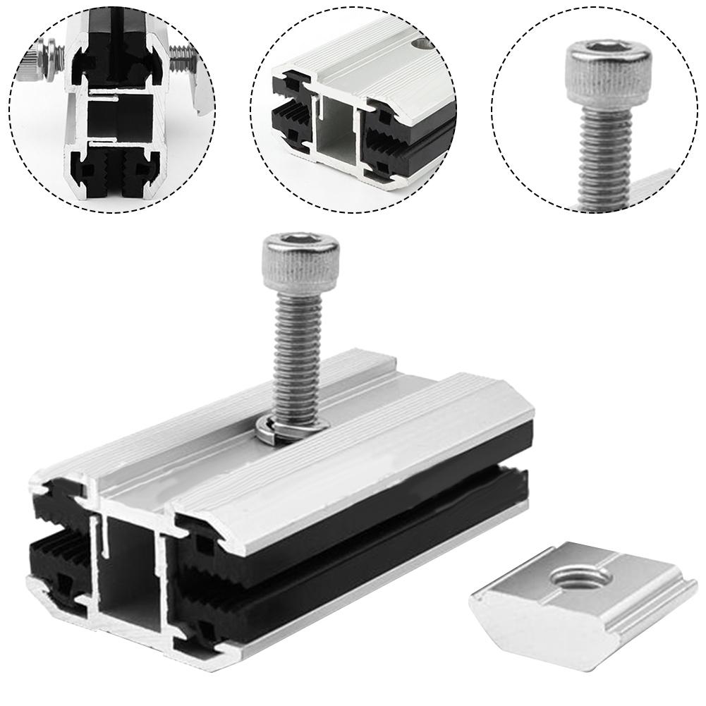 14X Aluminum Alloy Solar Panel Thin Film Middle Clamp for Fixing and For Connecting Solar Panels On Mounting Tracks