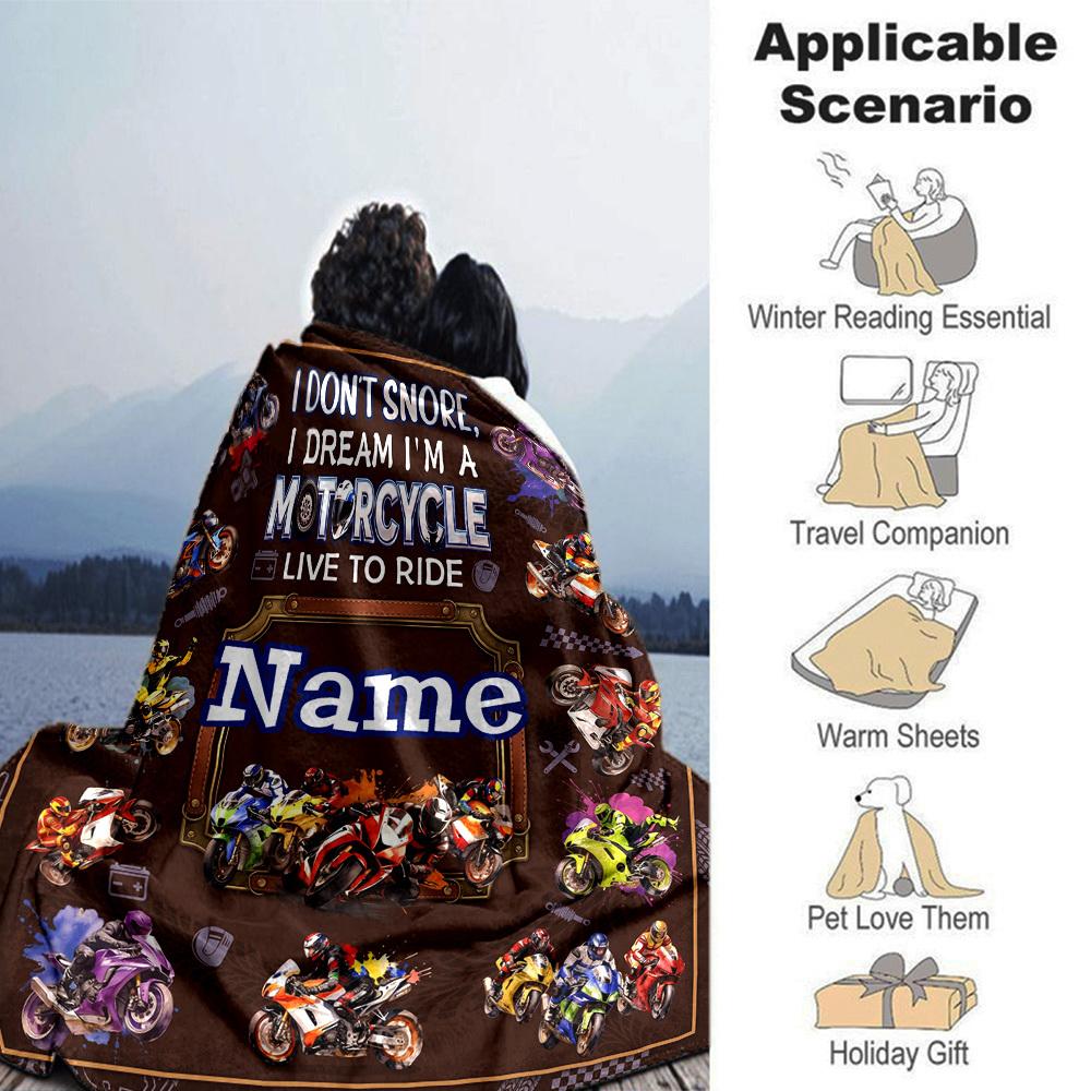Motorcycle Dreams Customize Your Name Home Blanket S Comfortable Soft Lightweight Allseason Multipurpose Blanket For Picnics Couches Offices Beds