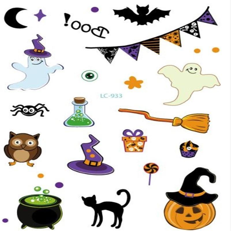 Waterproof Halloween Tattoo Stickers Masquerade Death Spirit Face Stickers Funny Tattoo Temporary Tattoo Stickers