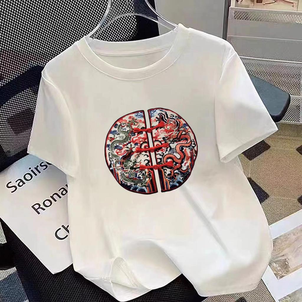 VEZFAA Damenmode Casual Sommer Frühling Kurzarm O-Ausschnitt Blusen & Hemden