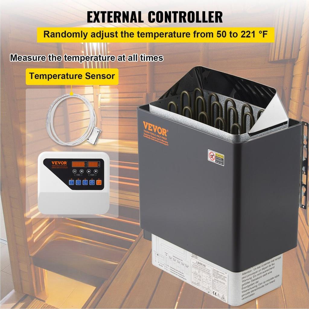 Chauffage de sauna électrique avec contrôle externe 9 kW Poêle de sauna pour salle de sauna spa