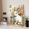 Flowers and Rabbit Full Diamond Painting Set, 5D Colorful Round Gemstone DIY Cross Stitch Decoration Home Wall Mural