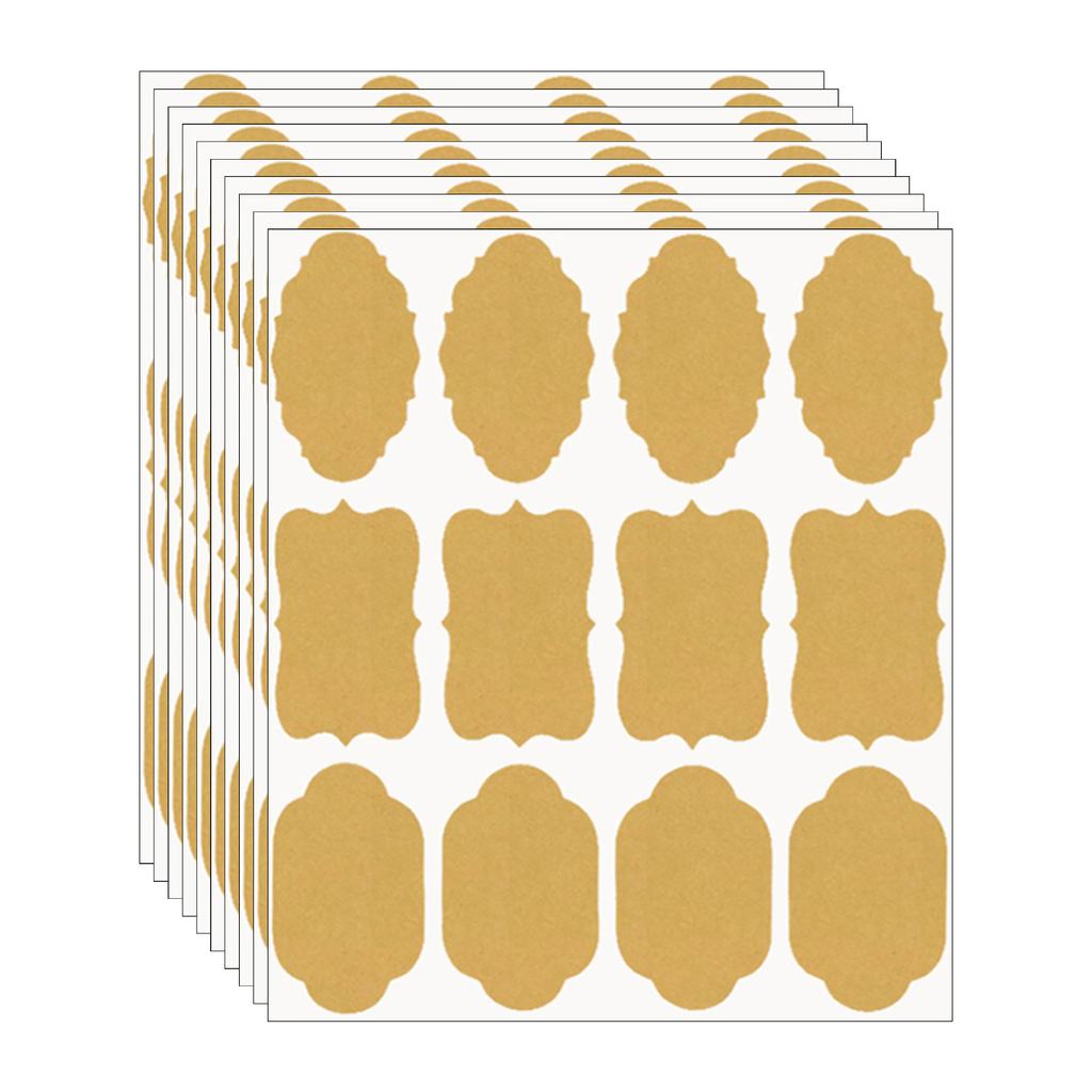 Fancy Shape Kraft Bottle Labels 120PCS Essential Bottle Labels for Canning Storage Box and Christmas Gift Wrapping