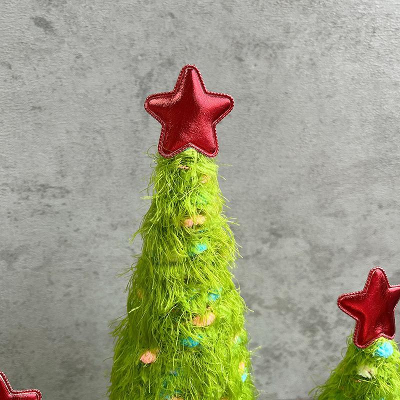 Christmas Christmas Desktop Ornaments Christmas Gifts Colorful Dot Design Cute Plush Christmas Tree Exquisite 3PCS/Set