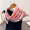 Chains Herringbone Pattern Cotton And Linen Feeling Small Square Scarf Silk Scarf Imitation Velvet Headscarf Shawl Sun Protection Scarf