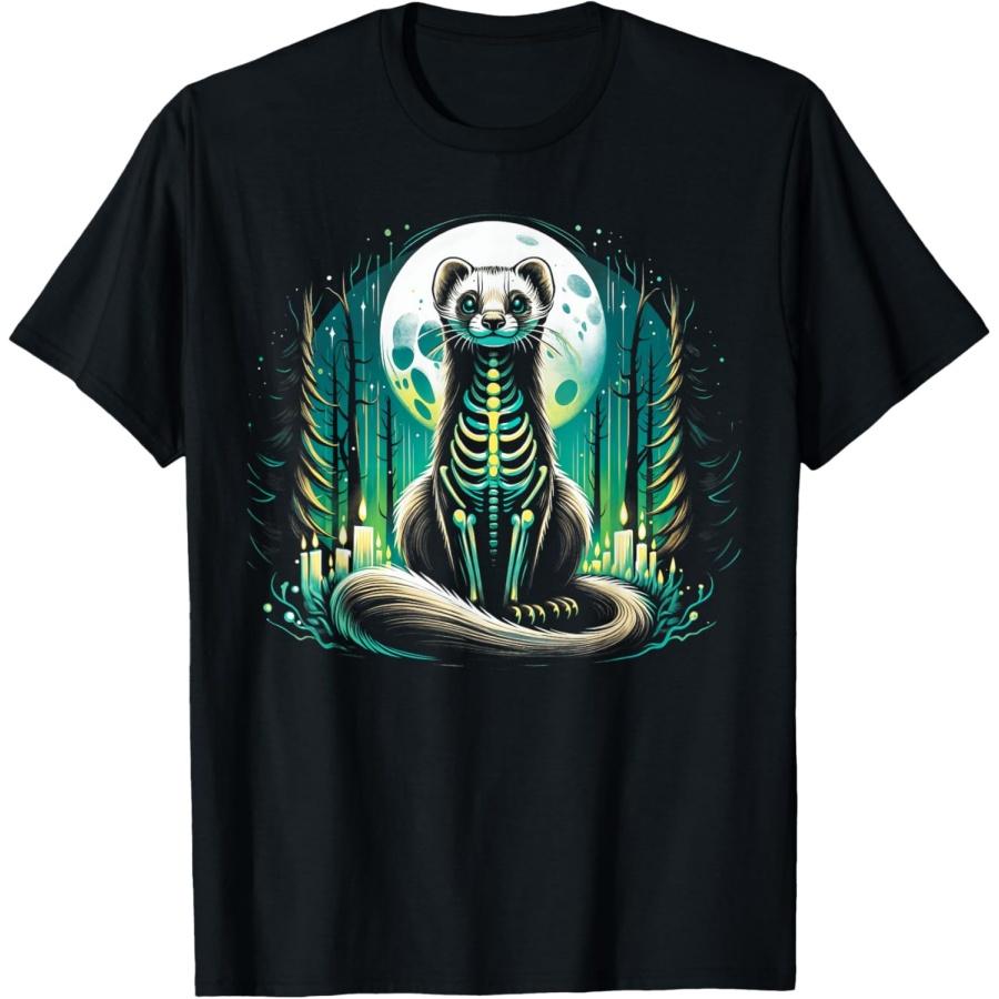 Cool Ferret Skeleton Halloween Christmas Birthday T-Shirt S