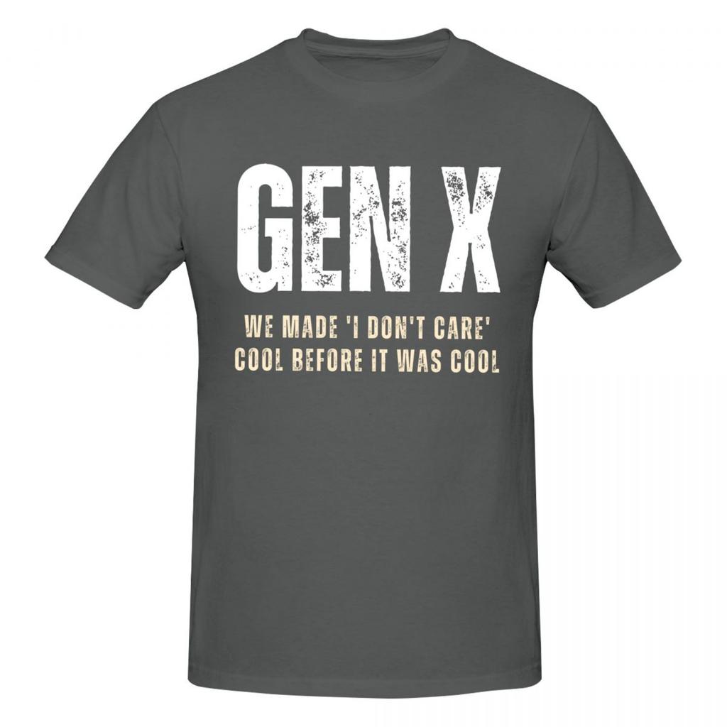 Unisex Gen X Boomers We Dont Care Fun T Shirt Vintage Big Size Cotton Crewneck Sleeve Tshirt Unisex