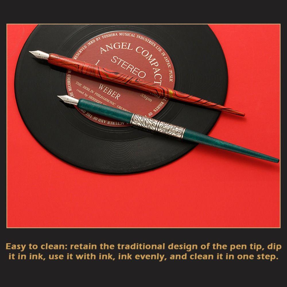 Stainless Steel Tip Dip Pen Kit With Holder Signature Pen Portable Calligraphy Pen Business