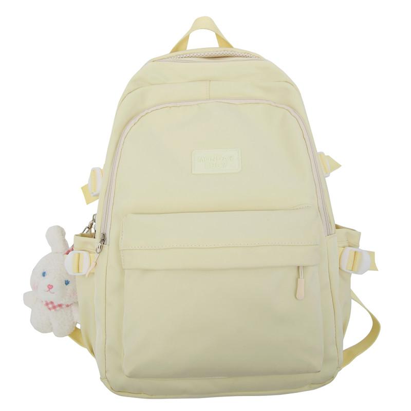Ladies White Leisure College Backpack Trendy Women Nylon Laptop Book Bag Girl Cute Travel School Bag Fashion Female Cool Student