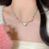 Thorns Pink Love Necklace Female Cute Girl Heart Summer Sweet Collarbone Chain Spice Girl Wind Necklace