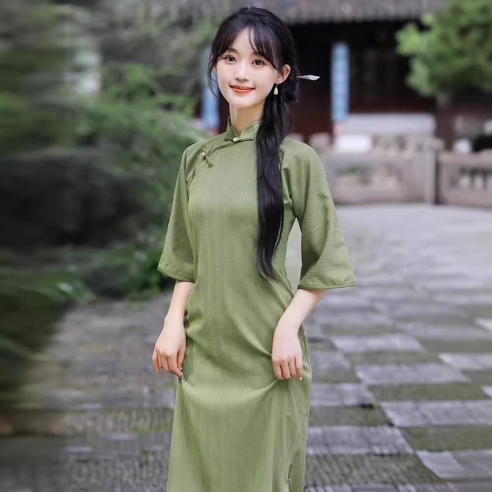 Qipao Roz Toamnă 2025 - Elegant, Subțiere, Stil Retro Versatil pentru Fete