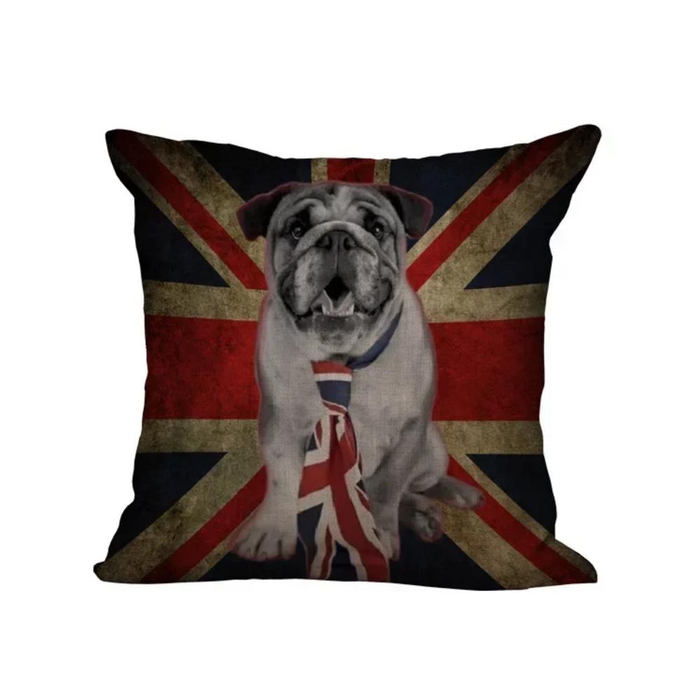 

Уютная наволочка с принтом американского и британского флагов, домашняя декоративная подушка, квадратная 66x66cm золотистый