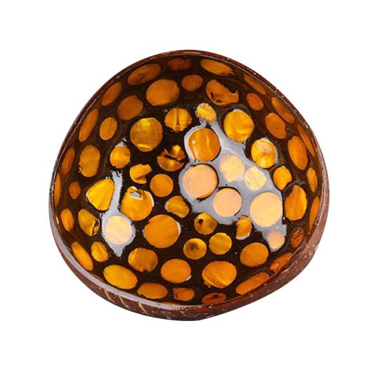 Natural Coconut Shell Round Patch Salad Noodles Rice Bowl Handicraft Decoration