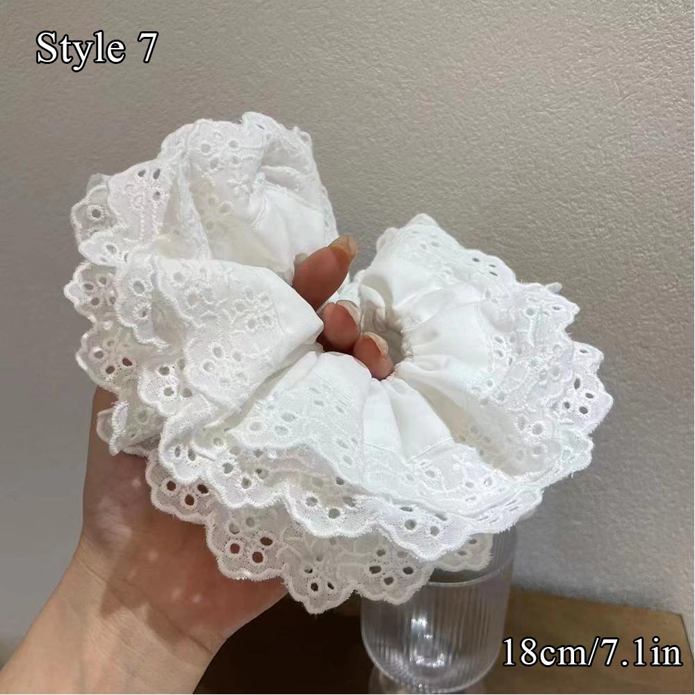 Hair Accessories Four Layer Oversized Lace French Hair Ring Ponytail Holder Hair Ties Lolita Lace Scrunchies INS DIY Soft 1PCS