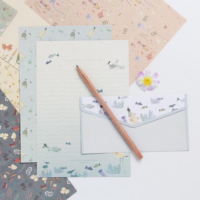 In-stock A5 Creative Chinese & Western Style Floral Letter Paper & Envelope Set