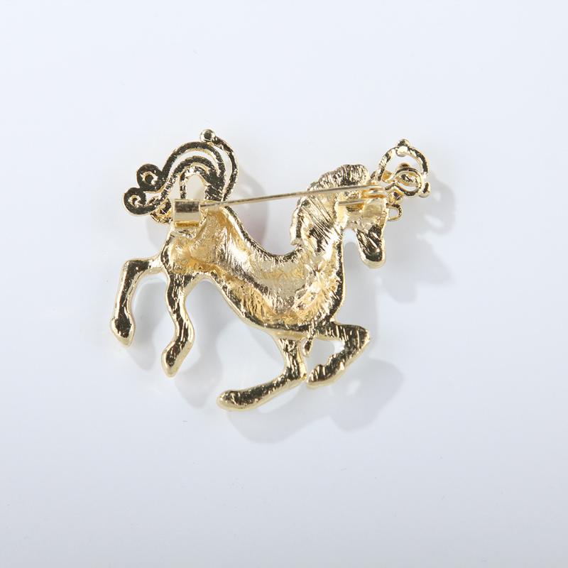Fashion Zodiac Animal Enamel Horse Brooches For Women Clothing Coat Jewelry Accessories Gifts