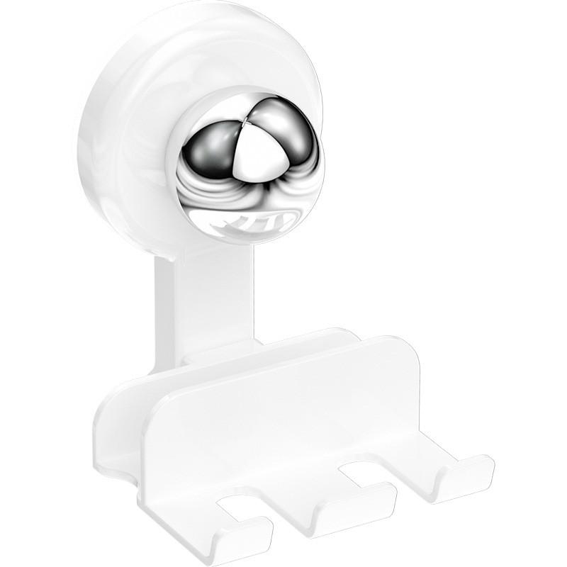 Abs Suction Cup Power Strip Holder With Hook For Kitchen Bathroom Organization