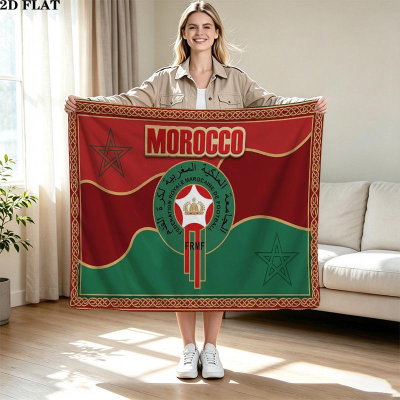 Morocco National Football Team Logo Wall Tapestry Aesthetic Wall Hanging Printed Fabric Blanket Decorative Tapestries for Bedroom Living Room Home Dec