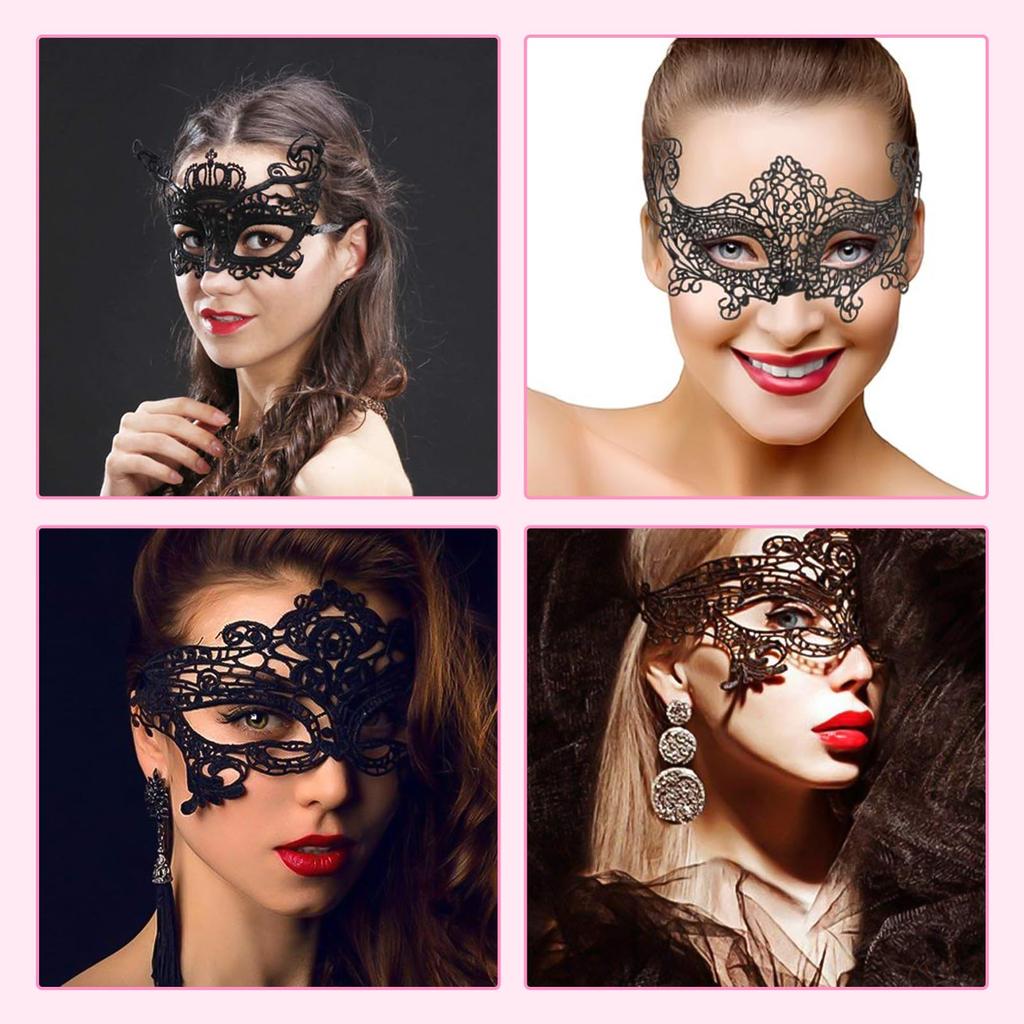 ZHEJIA Blondegmaske Venetiansk Maske Blondemaske for Skole Øyeskygge (4 stk) Kvinner, Ajourmønstret, Kostyme, Forkledning, Maskerade, Selskap, Cosplay, Festival,