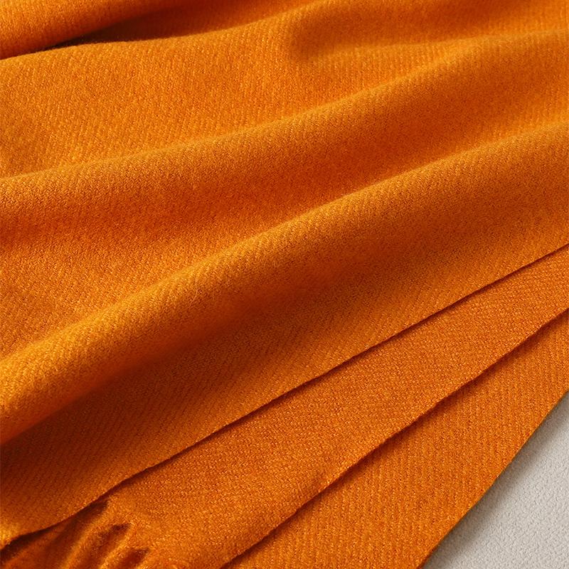 Kaffee Schal für Damen Lange Warme Kaschmirschals Winter Hijab Einfarbig Damen Stola Wickel Weiblich Pashmina Bandana Kopftücher