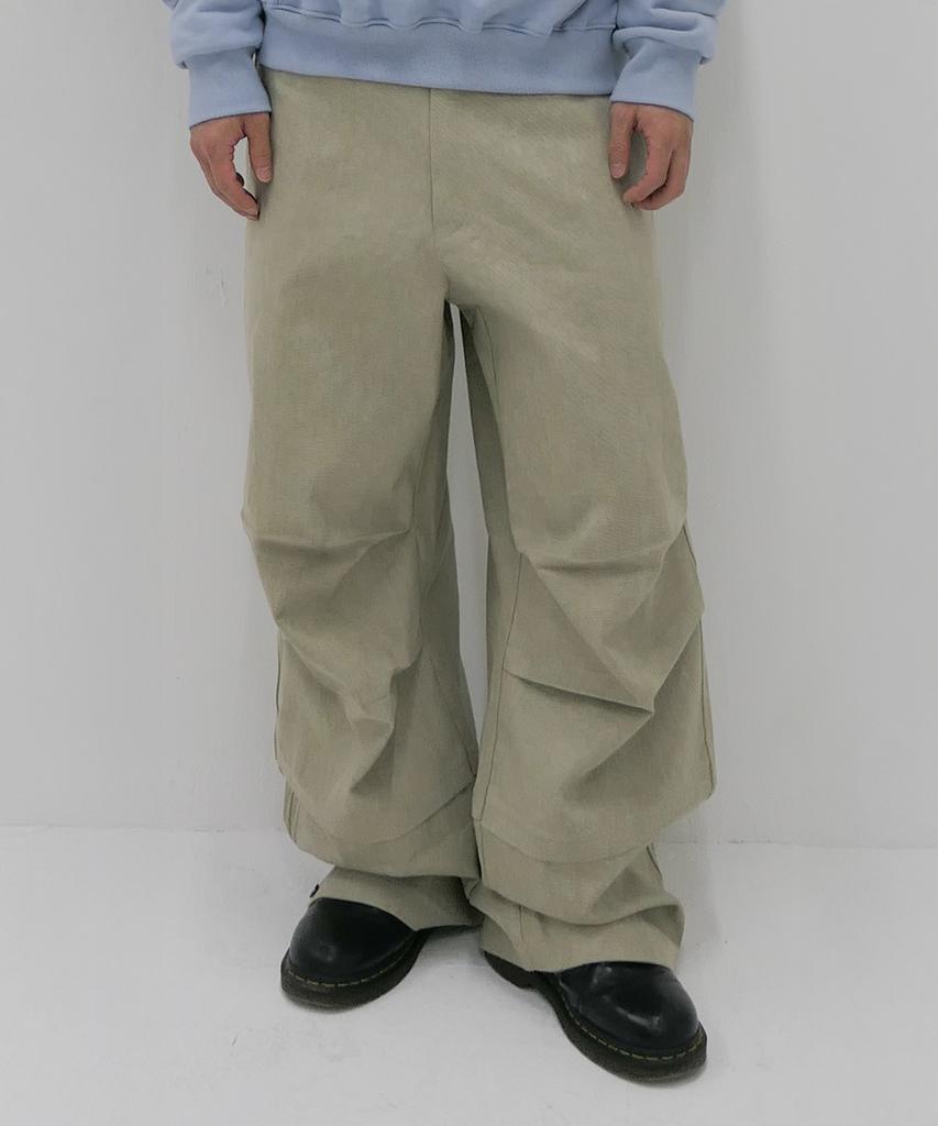 Bipitudiseuodeo Dual Tuck String Pants Beige