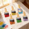 Watercolor Paint Set 5 Colors Paints Palette with Paintbrush Mini Paint Set Includes Paint Brush Shape Valentine's Day Cards Gift for Kids Party