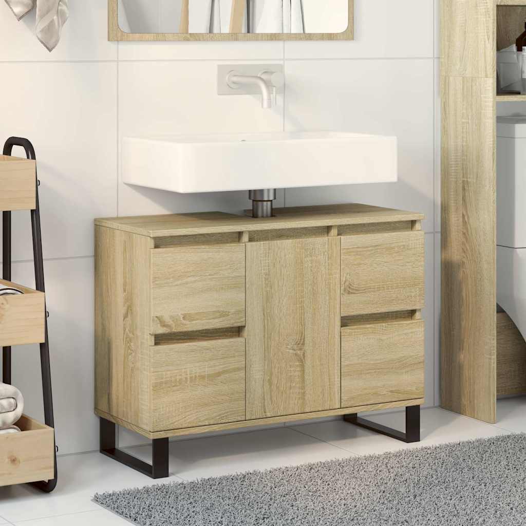 Bathroom Cabinet Sonoma Oak 80x33x60 cm Particleboard