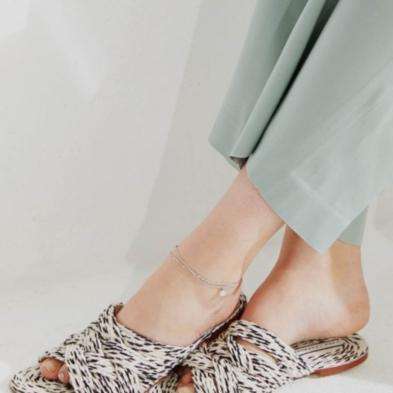 LOVE ME MONSTER [Surgical] Pearl Drop Ball Chain Anklet