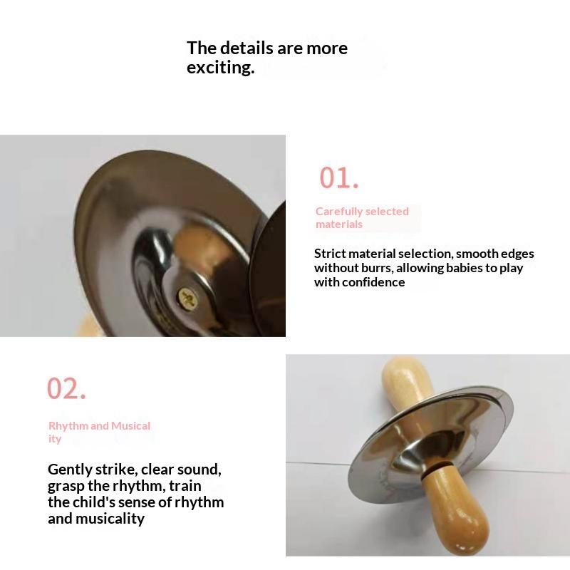1 Set Hand Percussion Copper Cymbals Children Musical Instrument Education Toys Brass Percussion Mount Cymbals