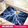 Pikachu Lightning Storm Cityscape Print Non-Slip Doormat Soft Floor Mat