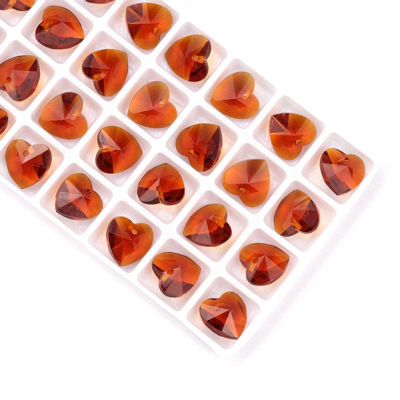 Best Quality 14mm 28pcs/pack 6228 Heart Pendant Austria Charms Crystal Heart Beads Gems for Jewelry Accessories Earring Making