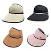 Women Sun Protective Hat Wide Brims Straw Beach Hat with Foldable Packable Design Straw Hat for Travel Outdoor Activity