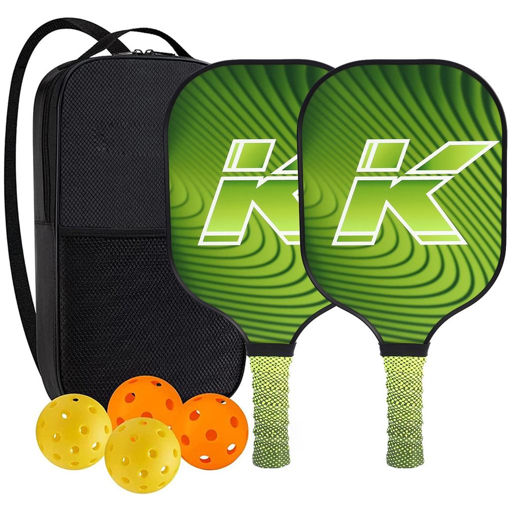 Pickleball-Schläger 2er-Set, Fiberglas-Pickleball-Set mit Pickleball-Schlägern und Tragetasche, Pickleball-Geschenke für Anfänger, Pickleball-Schläger-Set