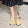 Summer New Small Leather Shoes New Shallow Mouth Mary Jane Round Toe Cute Comfortable Low Heel Shoes