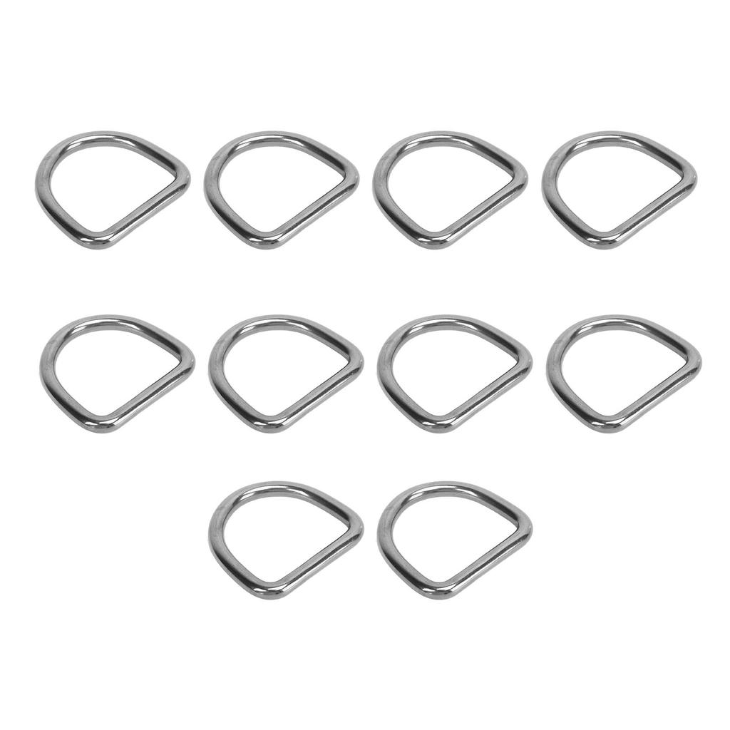 10 Stück 316 Edelstahl D-Ring Halbkreisförmige Geschweißte D-Ring Schnalle Surfbrett Kajak Zug Schnalle Hardware 8MM Durchmesser