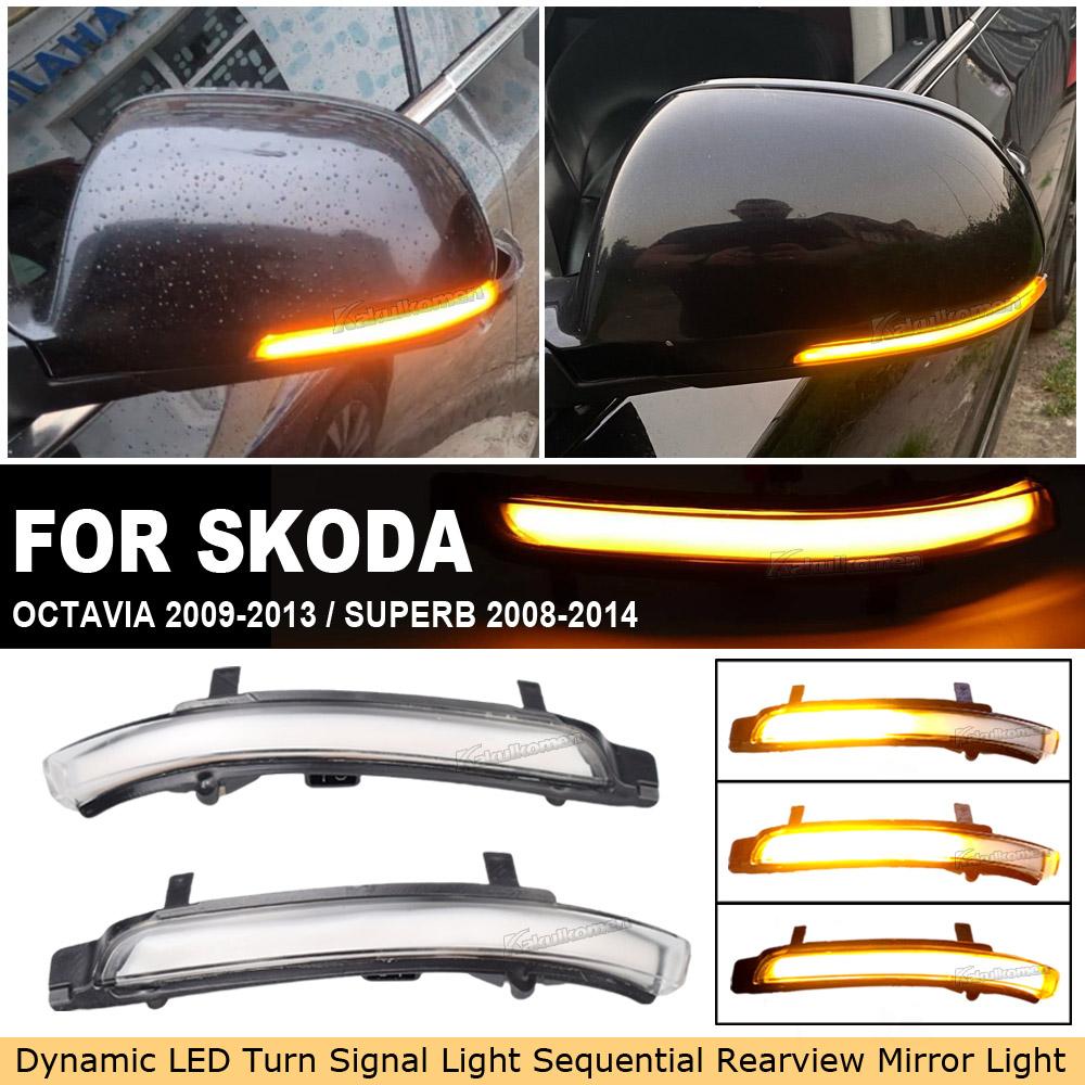 Rearview Mirror Repeater Dynamic Blinker For Skoda Octavia MK2 A5 SuperB B6 3T LED Turn Signal Light 2009 2010 2011 2012