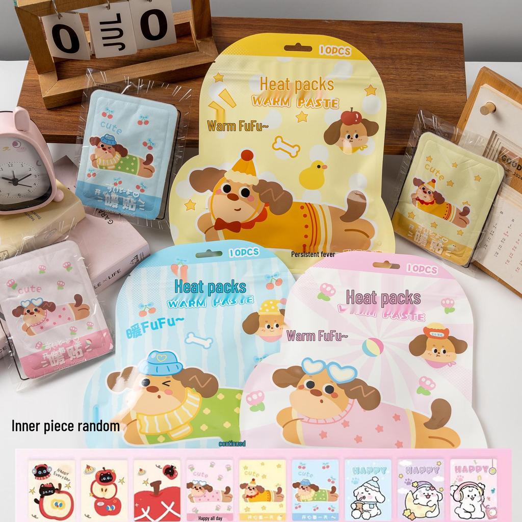 Large Self-Heating Warm Patch for Girls - Cute Cartoon Design for Belly Warmth and Cold Protection