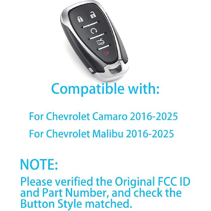 Smart Key for Chevrolet Malibu 2016-2025, Alliskeys Proximity Remote Control Key Fob Replacement for Chevy Camaro Malibu 2016-2025 HYQ4EA/HYQ4ES