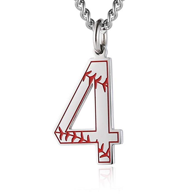 INS trendy stainless steel European and American fashion outdoor digital baseball necklace men's accessories titanium steel pendant
